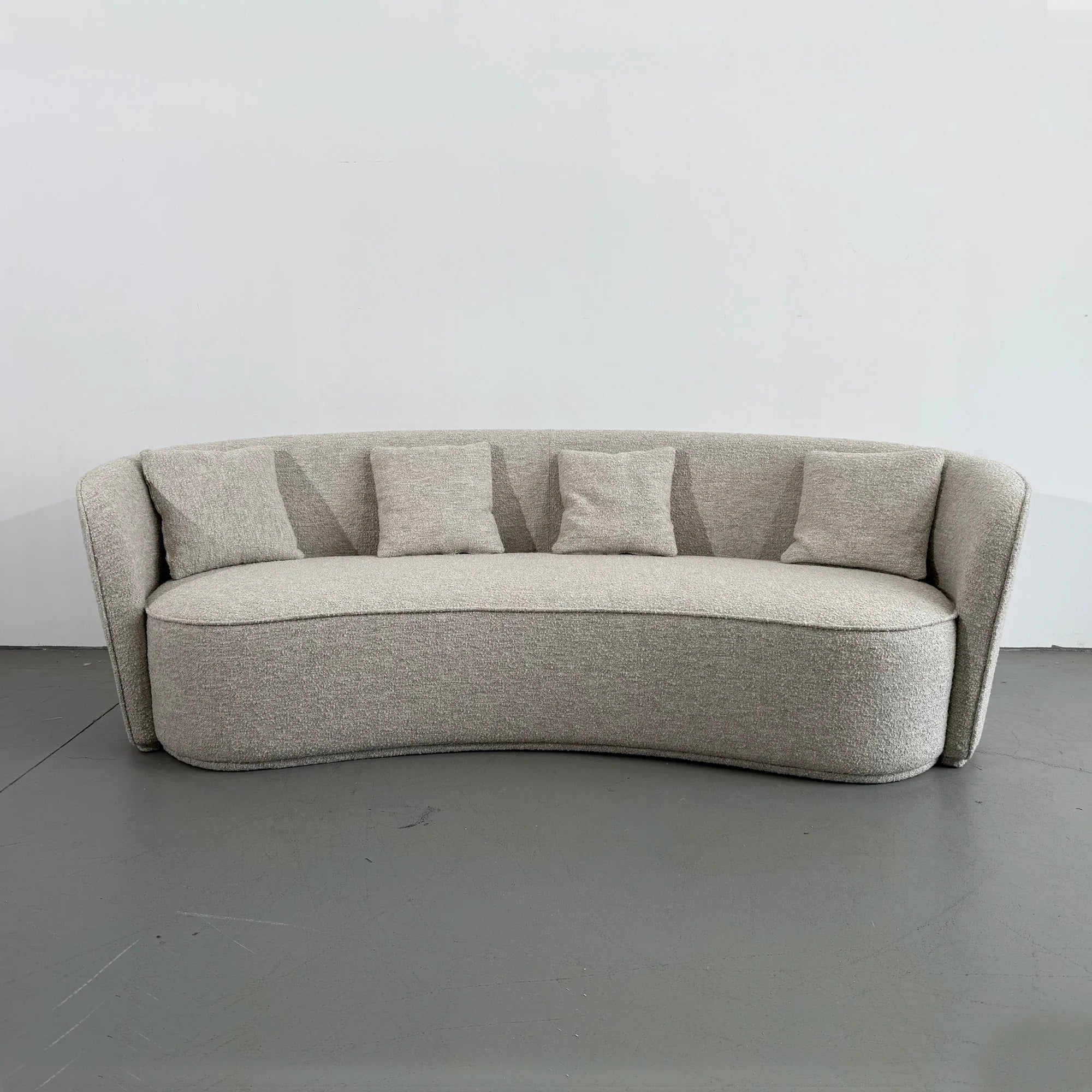 Luxurious 98-inch Modern Curved Boucle Sofa Couch for Living Room