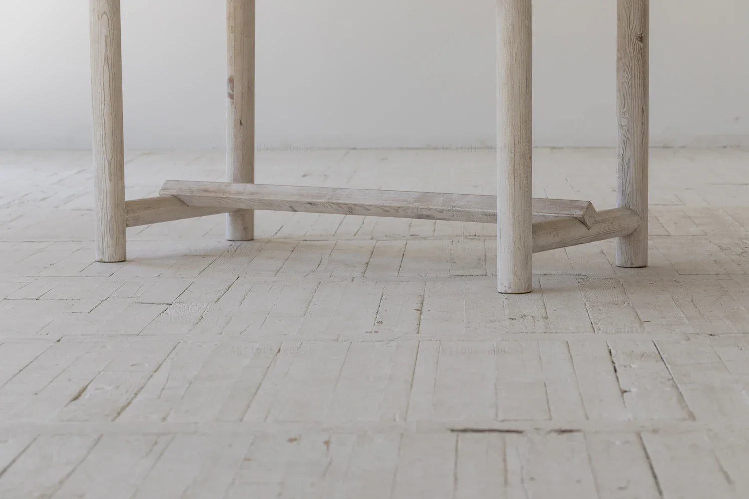 Elegant French Farmhouse Reclaimed White Pine Wood Dining Table Seats Eight