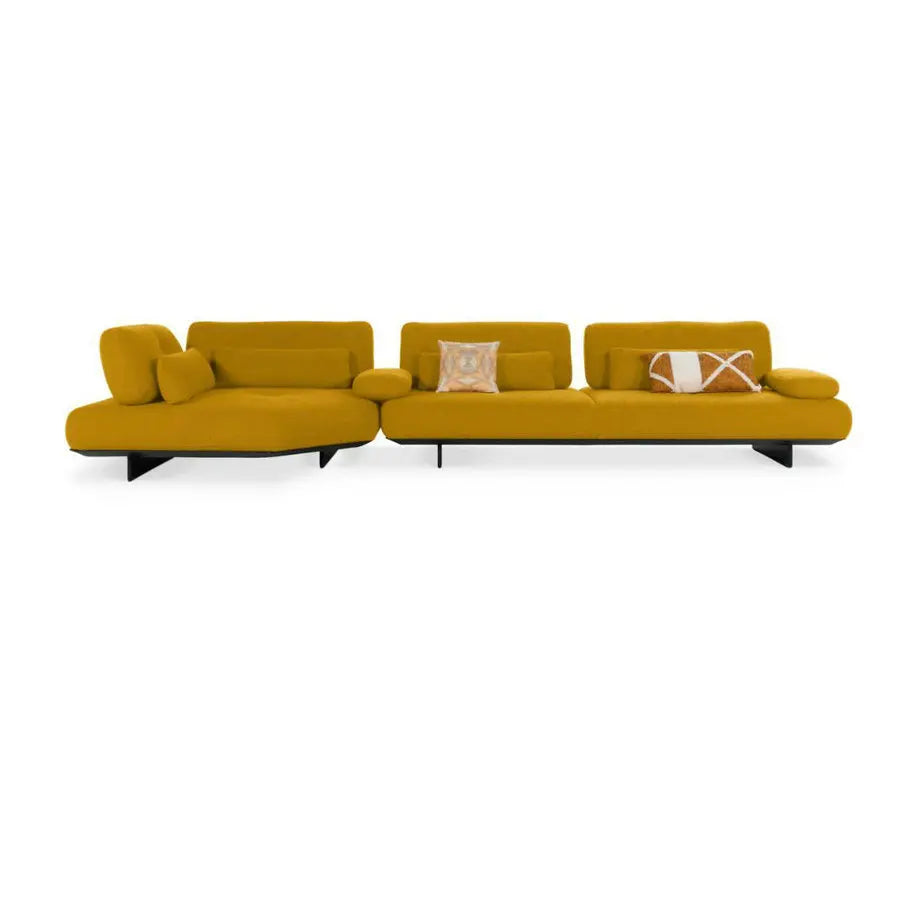 Luxurious Wabi Sabi Velvet Upholstered Curved Modular Corner Sectional Sofa
