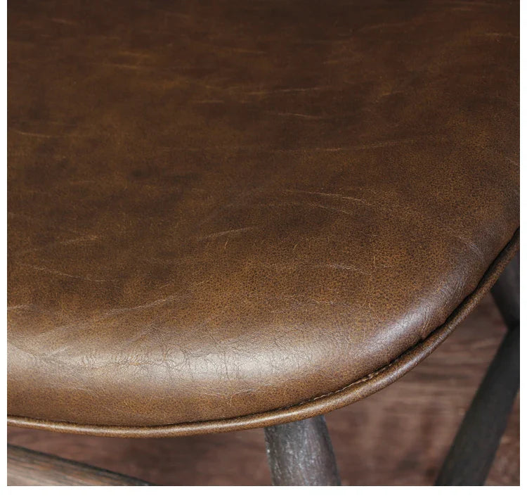 Elegant Modern Leather Dining Chair, Premium Oak Frame, Luxury Restaurant Hotel Home Seating