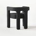 Elegant Italian Boucle Upholstered Dining Armchair - Plush Comfort, Black & White