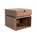 Minimalist Walnut Solid Wood Swivel Bedside Nightstand with Single Drawer