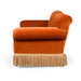 Mid-Century American Rust Velvet Fringed Sofa for Elegant Living Spaces