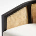 Elegant Black Cane Accent Chair with Plush Ivory Cushion - Modern French Style