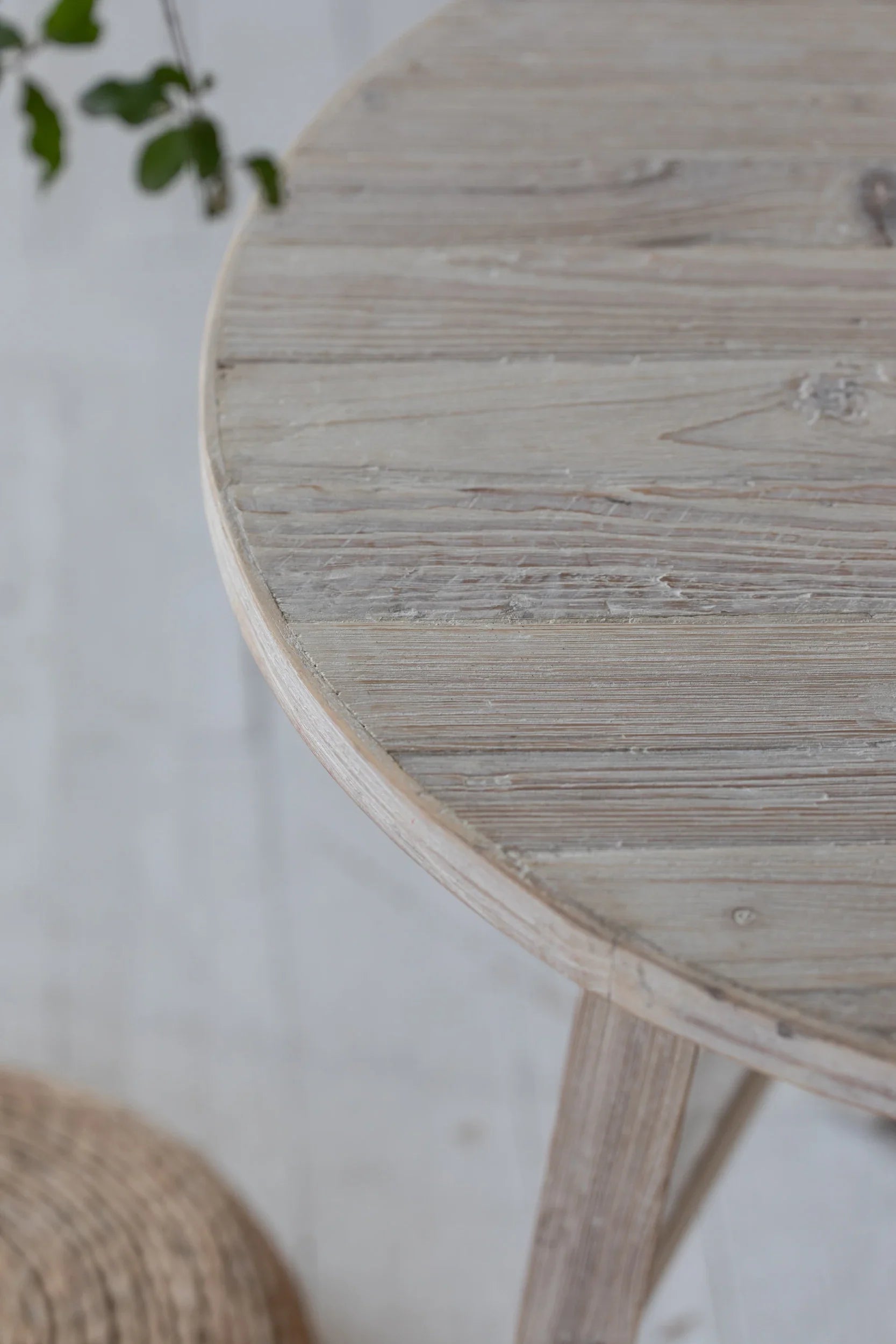 French Chic Minimal Recycled Solid Wood Accent Table - SD Grey White