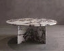 Elegant Round Marble Coffee Table with Calacatta Viola Stone Top