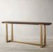 Luxury Modern Console Bar Table - Mixed Material Wood & Metal Design