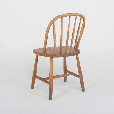 Solid Oak Armless Dining Side Chair - Scandinavian Modern Windsor Style