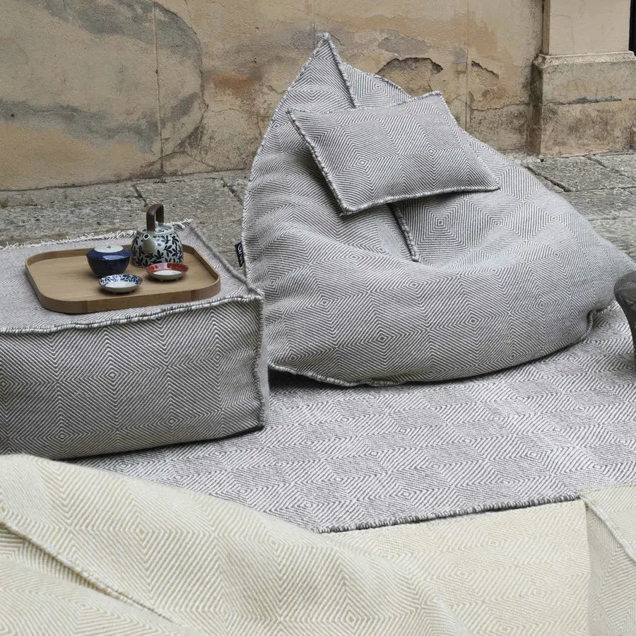 Modern Waterproof Square Convertible Indoor Outdoor Bean Bag Lounger Pouf