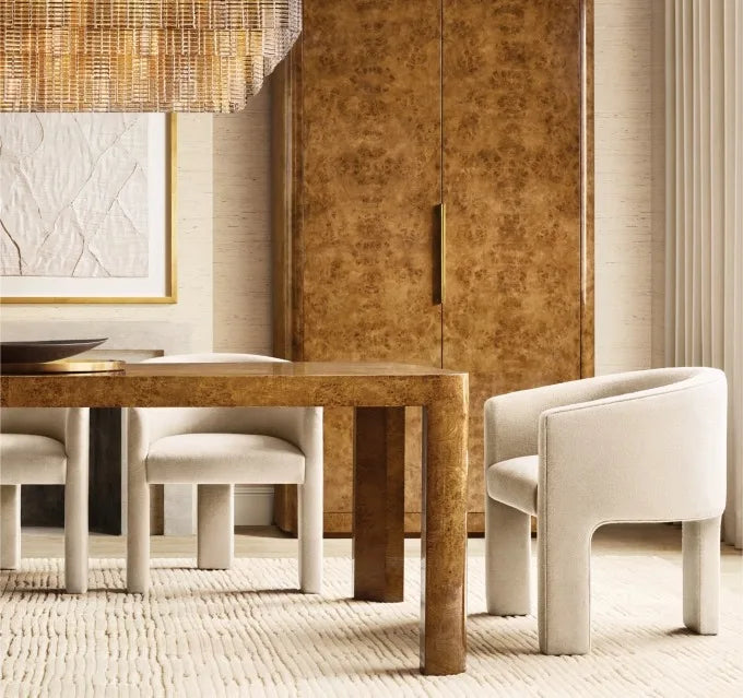 Elegant Modern Solid Oak Wood Dining Table - Handcrafted Rectangular Design
