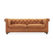 Elegant Cognac Tan Tufted Leather Chesterfield Sectional Sofa for Home