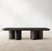 Luxury Modern Oak Wood Coffee Table with Cylindrical Supports Design