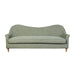 Elegant French Nordic Curved Back Sofa - Solid Oak Wood Frame, Linen Upholstery