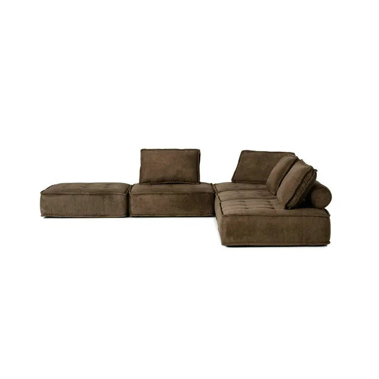 Contemporary Modular Fabric Sectional Sofa with Removable Backrests for Living Room