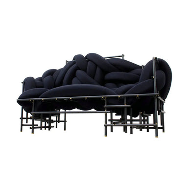 Modern Suede Woven Fabric 2-Seater Lounge Sofa for Commercial Spaces Furniture