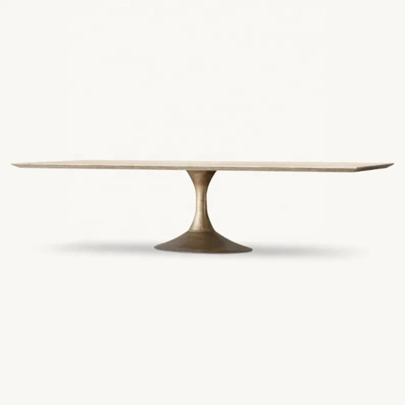 Elegant Marble Dining Set, Metal Legs, Customizable for Home & Restaurant