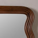 Elegant Waved Solid Wood Full Body Floor Mirror for Living Room Space