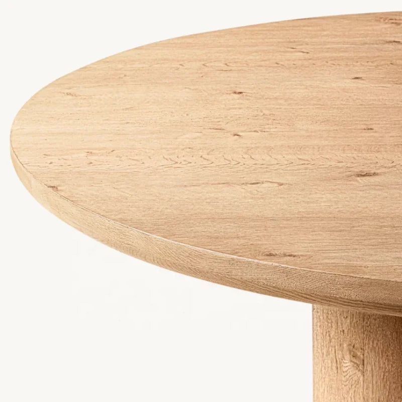 Premium American Oak Round Dining Table & Chairs Set for Luxury Living