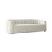 Channeled White Boucle Sofa - Solid Wood Frame, Plush Living Room Couch
