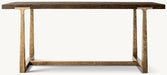 Luxury Modern Console Bar Table - Mixed Material Wood & Metal Design