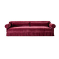 Elegant Purple Velvet Pleated Skirt Daybed Sofa with Tassels