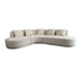 Luxurious White Boucle Upholstered L-Shape Sectional Sofa Chaise for Modern Living