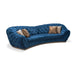Modern Classic Navy Blue Velvet Tufted 3-Seater Corner Sofa