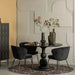 Popular Style Round Black Oak Wood Dining Table with Wooden Top, Modern Design