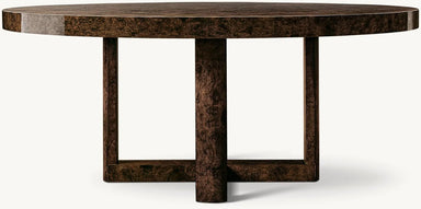 Handcrafted Solid Oak Wood Modern Round Dining Table - Customizable Sizes