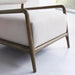 Stylish Modern White Linen Oak Frame Living Room Accent Occasional Chair