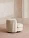 Elegant Boucle Swivel Armchair: Wooden Frame, Curved Tub Design, Plush Comfort