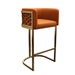 Premium Italian Design Faux Leather Gold Metal Bar Stool Counter Height
