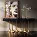 Modern Luxury Stainless Steel and Solid Wood Entrance Console Table