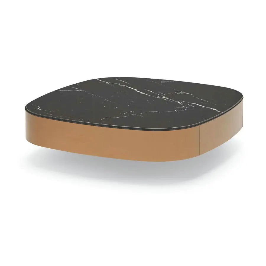 Modern Luxury Square Glass Marble Top Coffee Table for Living Room Lobby
