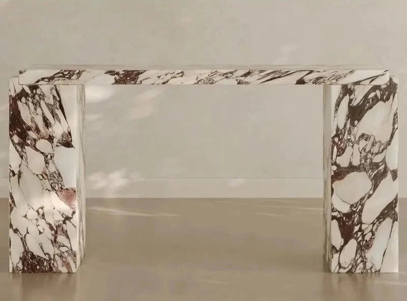 Elegant Calacatta Viola Marble Console Table for Entryway Living Room Decor