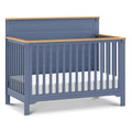 Versatile Cove Blue & Honey Wood Convertible Baby Crib for Nursery