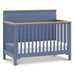 Versatile Cove Blue & Honey Wood Convertible Baby Crib for Nursery