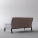 Elegant French Carved Oak Linen 2-Seater Sofa with Nailhead Trim