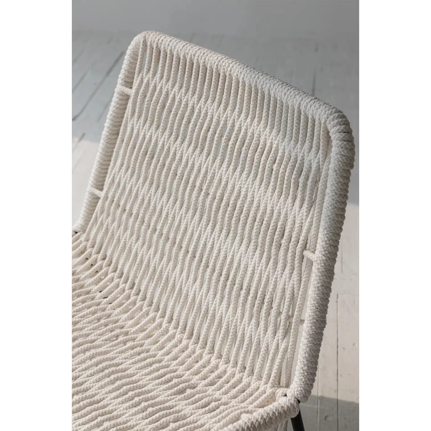 Coastal Wabi-sabi Rope Lounge Chair: Minimalist Retro Living Room Furniture