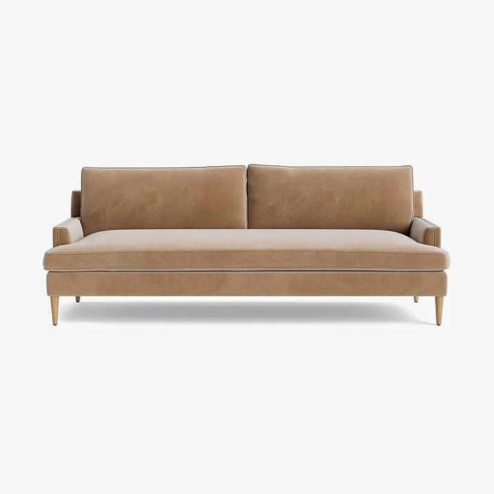 Modern Emerald Green Velvet 3-Seater Sofa: Luxurious Living Room Couch