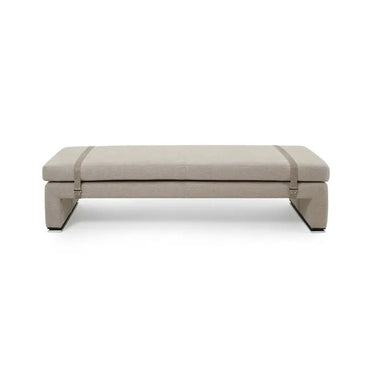 Elegant Upholstered Bed End Bench, Modern Fabric Wood Ottoman for Bedroom