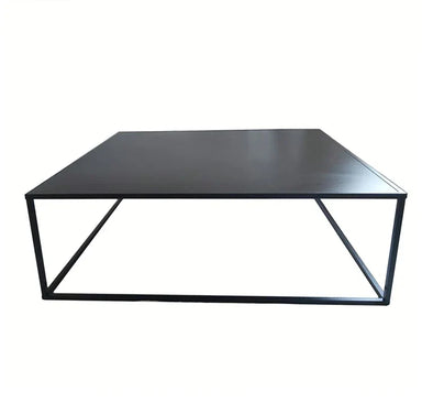 Sleek Modern Black Metal Square Coffee Table for Stylish Living Rooms