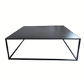 Sleek Modern Black Metal Square Coffee Table for Stylish Living Rooms