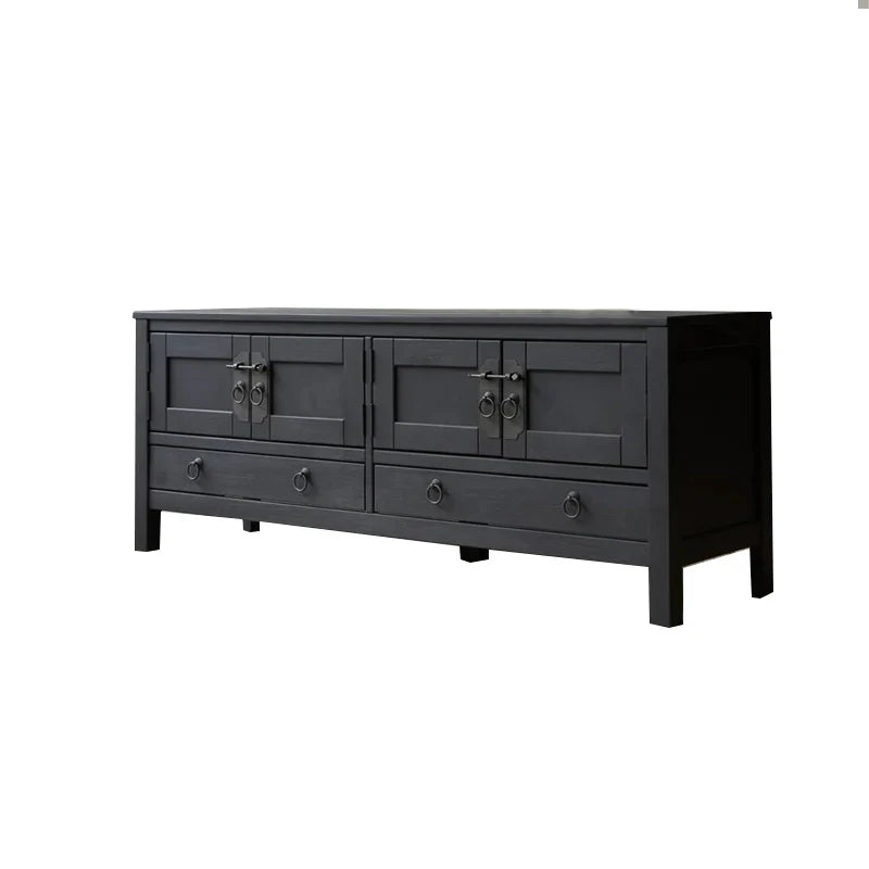 Modern Black Oak Sideboard Cabinet: Nordic Design Storage for Living Room