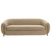 Luxurious Brown Velvet Sofa, Modern Upholstery Design, Comfortable Living Room Couch