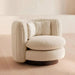 Elegant Boucle Swivel Armchair: Wooden Frame, Curved Tub Design, Plush Comfort
