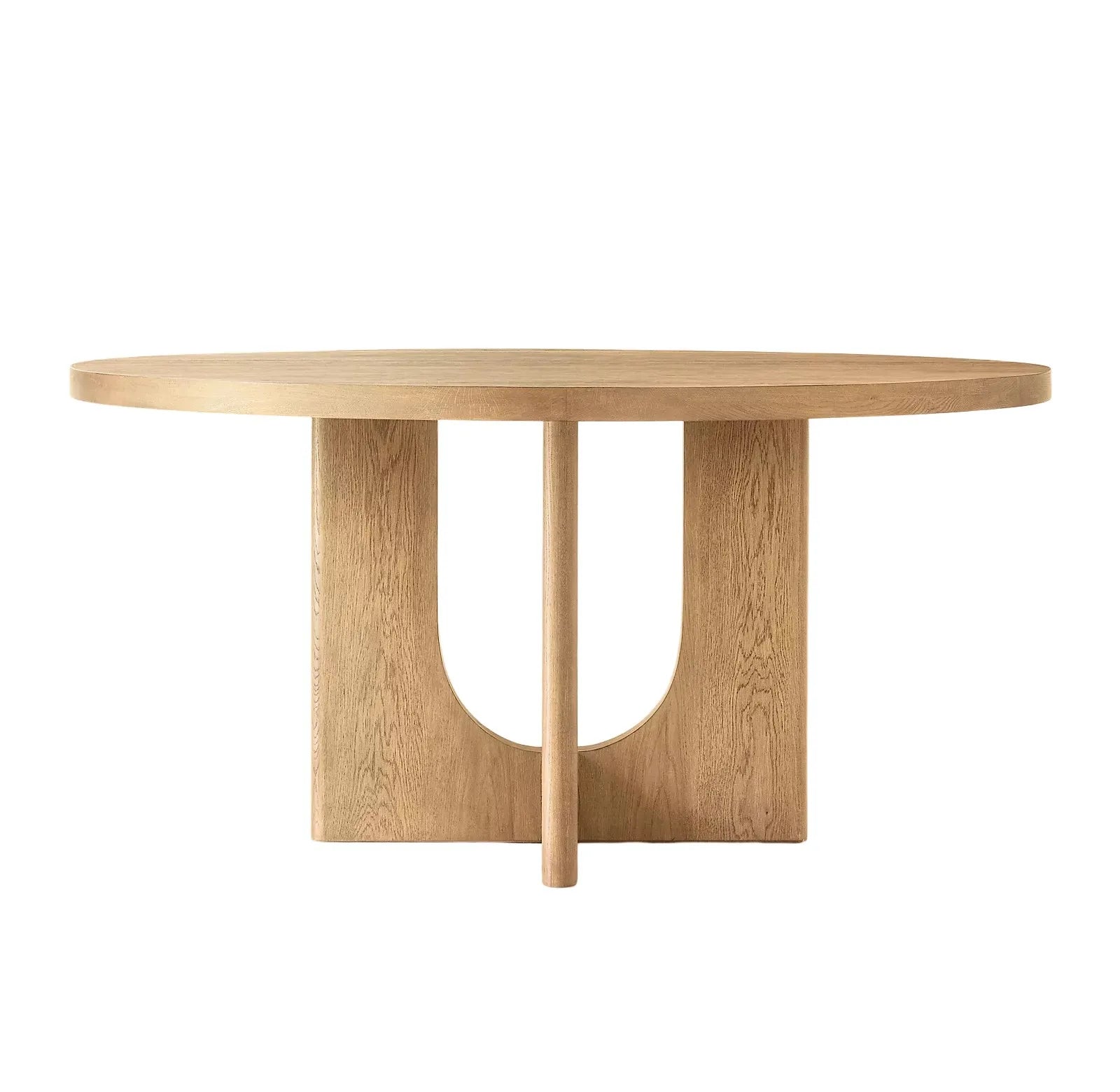 Chic Round Solid Wood Dining Table, Modern Home Furniture, Customizable Design