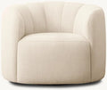 Luxurious Swivel Accent Chair Upholstered Fabric Round Armchair for Modern Homes