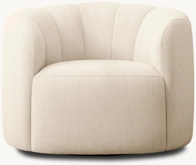Luxurious Swivel Accent Chair Upholstered Fabric Round Armchair for Modern Homes