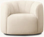 Luxurious Swivel Accent Chair Upholstered Fabric Round Armchair for Modern Homes